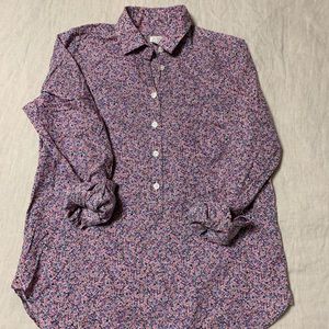 JCrew Printed Voile Popover Shirt